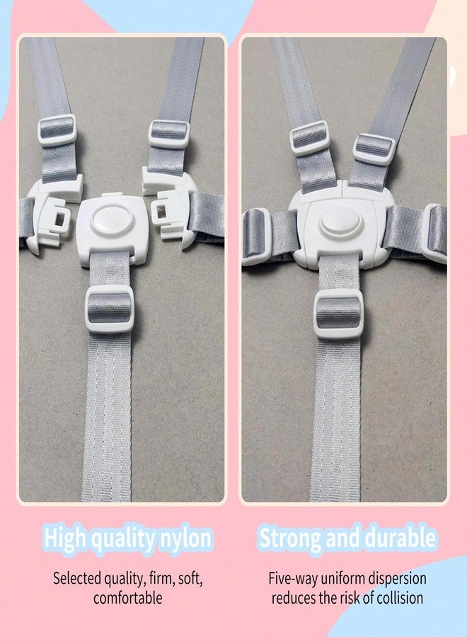 brougetme Universal 5-Point Harness Replacement Straps - Adjustable, Washable Safety Belt Compatible with High Chairs & Strollers, Secure Baby & Toddler Seating - Image 3